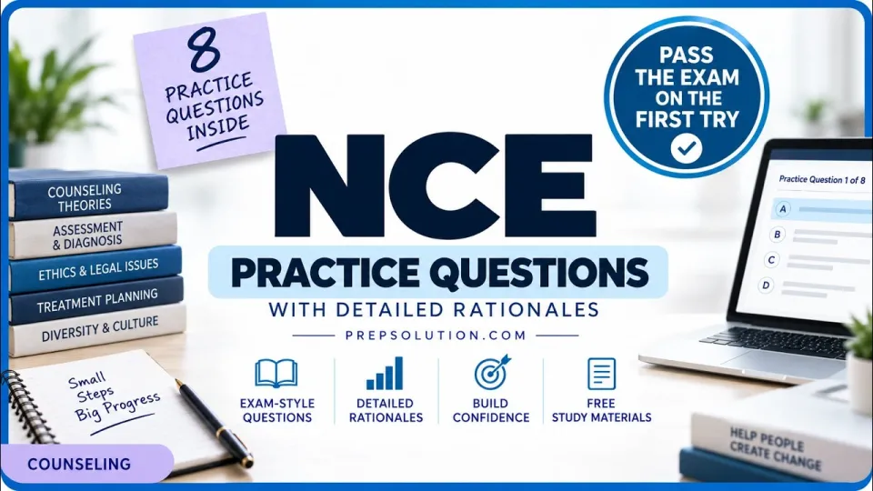 NCE Practice Questions 2026 | Full Exam Walkthrough & Detailed Rationales